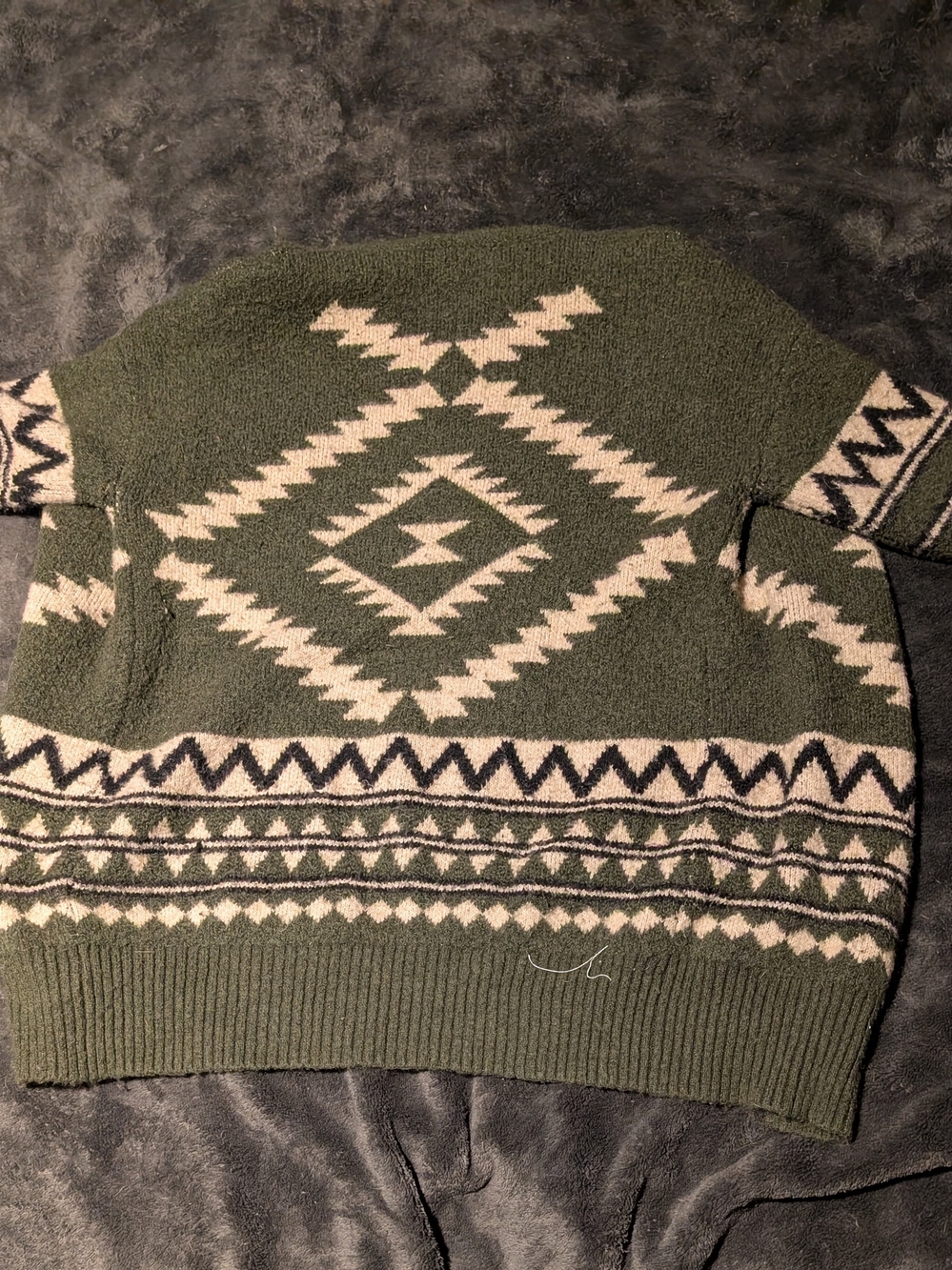 Men's Green Aztec Pattern Knit Sweater